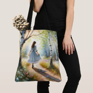 Bolso De Tela Niña Caprichosa Bailando a Través del Bosque de Ab