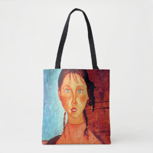 Bolso De Tela Niña con trenzas, Modigliani
