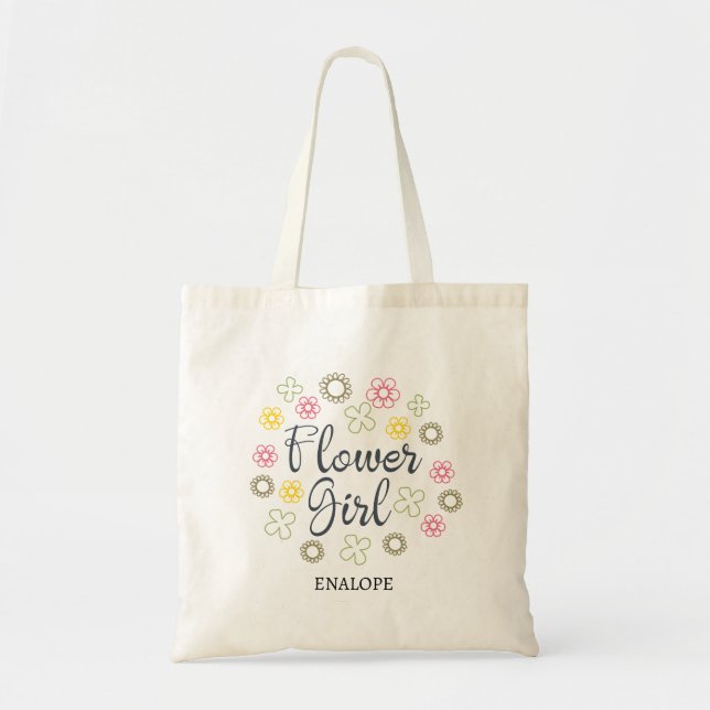 Bolso De Tela Niña de las Flores (Frente)