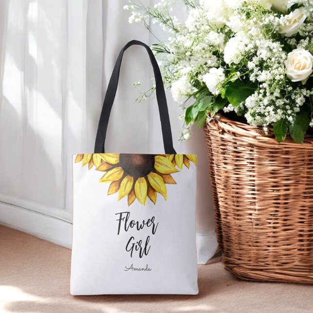 Bolso De Tela Niña de las flores de girasol boda     (Subido por el creador)