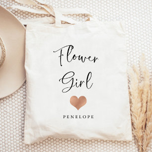 Bolso De Tela Niña de las Flores Letra de Moda y Corazón