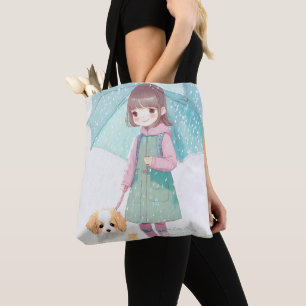 Bolso De Tela Niña día lluvioso