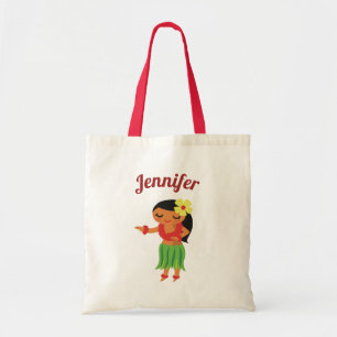 Bolso De Tela Niña Hawaiana de Hula Luau Adorable