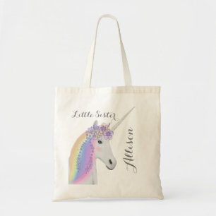 Bolso De Tela Niña hermana Unicornio flor de arcoiris