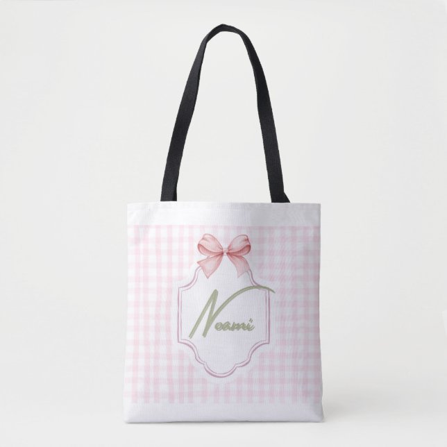 Bolso De Tela Niña Nove Noemí Personalizada Bow&Gingham (Anverso)