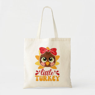 Bolso De Tela Niña Pavo Pequeña Acción de Gracias de Niños