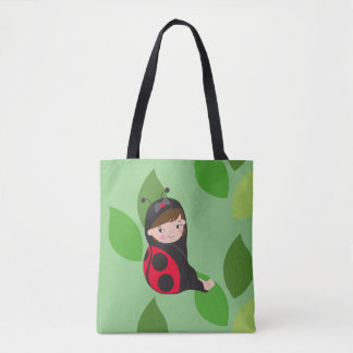 Bolso De Tela Niña pequeña con traje de bujía roja