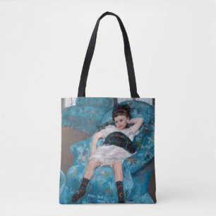 Bolso De Tela Niña pequeña en un sillón azul, Cassatt
