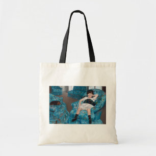 Bolso De Tela Niña pequeña en un sillón azul, Cassatt
