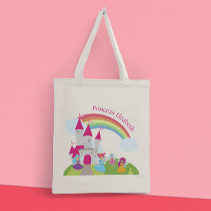 Bolso De Tela Niña pequeña Princesa de hadas con arcoiris y ca