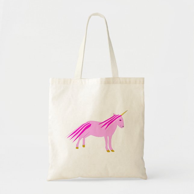 Bolso De Tela Niña Rosa bonito Unicorn (Frente)