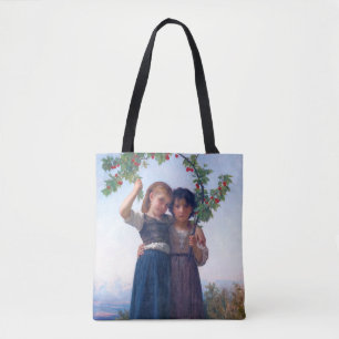 Bolso De Tela Niñas con la rama de cerezo, Bouguereau