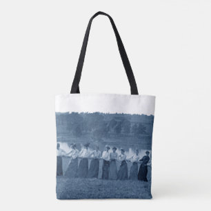 Bolso De Tela Niñas de los años 1890: azul del río Fox