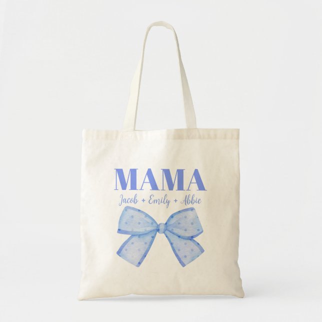 Bolso De Tela Niñas personalizados nombran a la Coqueta Azul Día (Frente)
