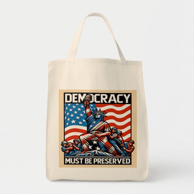 Bolso De Tela Ningún Rey salva la democracia (Frente)
