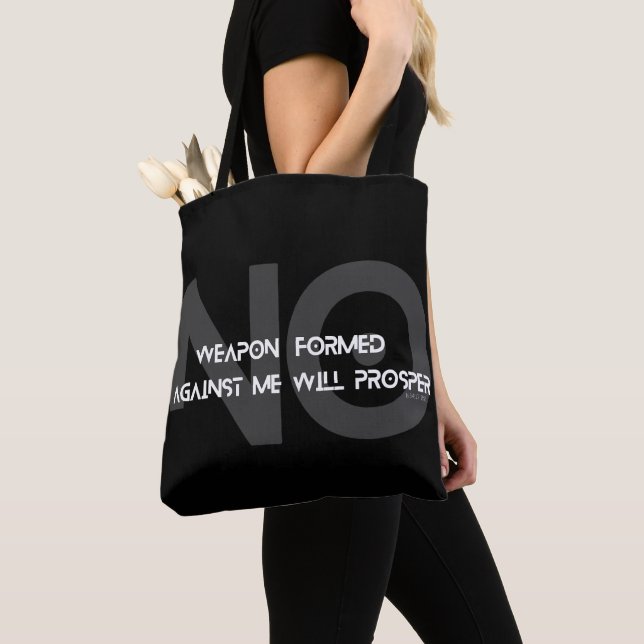 Bolso De Tela NINGUNA arma formada contra mí prosperará Es 54:17 (Detalle)