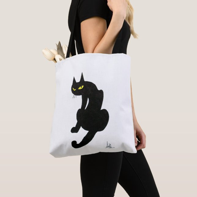 Bolso De Tela NINJA BLACK CAT White (Detalle)