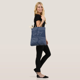 Bolso De Tela Niño Bebé ducha geométrica azul marino elegante