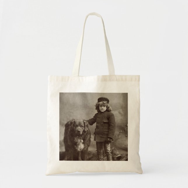 Bolso De Tela Niño con el perro, C1885 (Frente)