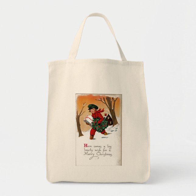 Bolso De Tela Niño con presentes (Frente)