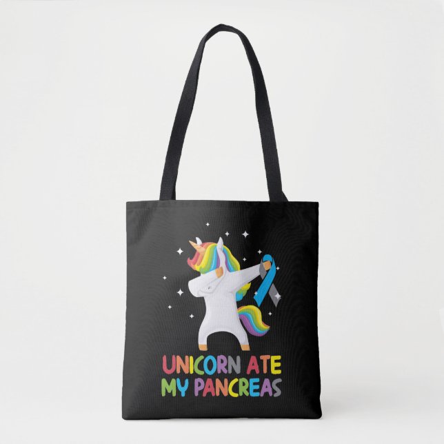 Bolso De Tela Niño diabético de páncreas unicornio (Anverso)
