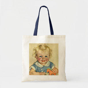 Bolso De Tela Niño escandinavo rubio lindo vintage con rizos
