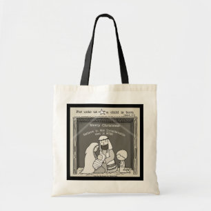 Bolso De Tela Niño junto al pesebre - Feliz Navidad