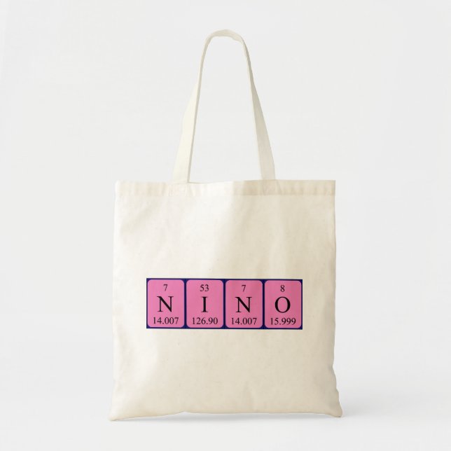 Bolso De Tela Nino nombre de tabla periódica aleta (Frente)