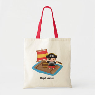 Bolso De Tela Niño Pirata Lindo Barco De Balsa Niños Personaliza