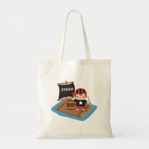 Bolso De Tela Niño Pirata Lindo Con Bandana, Balsa Nombre Niños