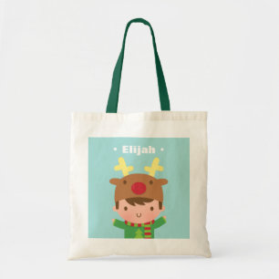 Bolso De Tela Niño Reno Adorable Navidad Para Niños