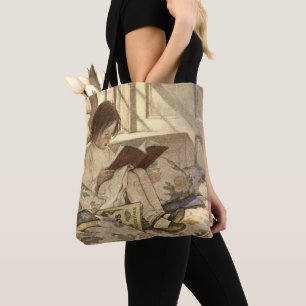 Bolso De Tela Niño ventilado leyendo un libro, Jessie Willcox Sm
