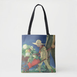 Bolso De Tela Niño Vintage, Jardinería Orgánica; Jardín de la Vi