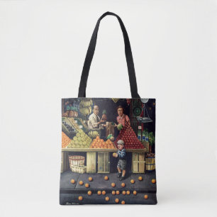 Bolso De Tela Niño y naranjas