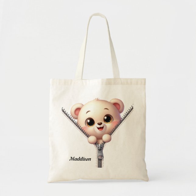 Bolso De Tela Niños animales de oso lindo (Frente)