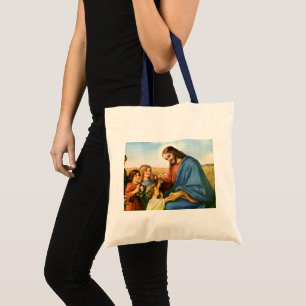 Bolso De Tela Niños antiguos traen flores a Jesucristo