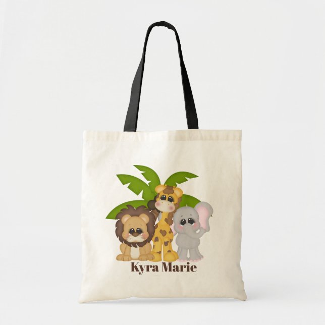 Bolso De Tela Niños cortos unisex animales de la jungla agregar  (Frente)