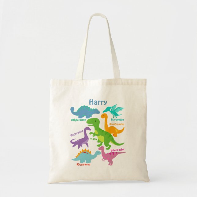 Bolso De Tela Niños curados Dinosaurio bebé (Frente)