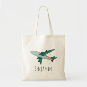 Bolso De Tela Niños Cute Blue Airplane Niños Escuela Viajes