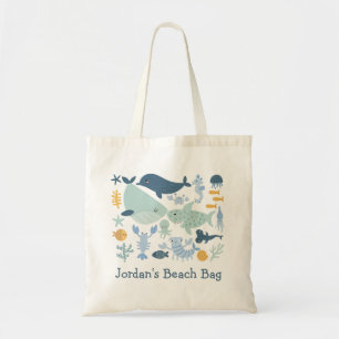 Bolso De Tela Niños Cutetos Criaturas Blue Green Sea Criaturas B