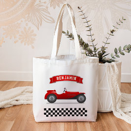 Bolso De Tela Niños de Coche de Carreras Rojo Vintage