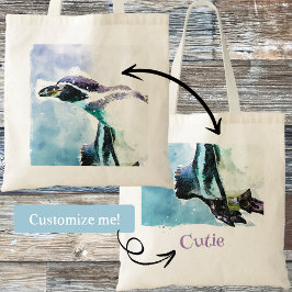 Bolso De Tela Niños de color blanco y negro pingüino