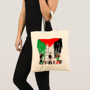 Bolso De Tela Niños de Gaza pintando la bandera de Palestina 