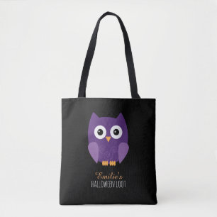 Bolso De Tela Niños de Lechuza Cute Purple Halloween