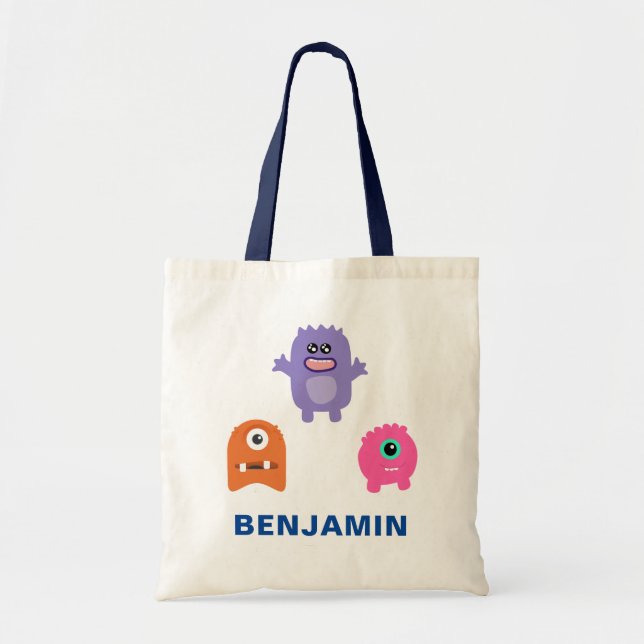 Bolso De Tela Niños de monstruos coloridos (Frente)