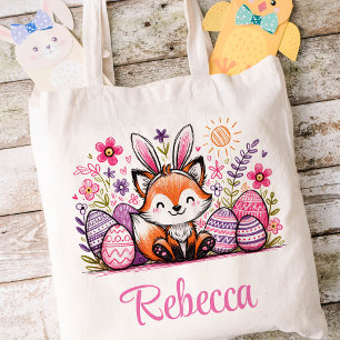 Bolso De Tela Niños de Pascua Fox nombran Chicas Bunny