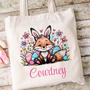 Bolso De Tela Niños de Pascua nombran Chicas Bunny Fox