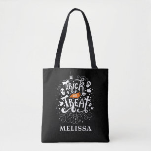 Bolso De Tela Niños de Truco o Trato Halloween Personalizado