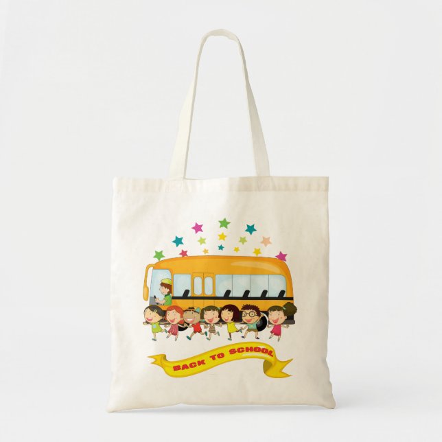 Bolso De Tela Niños De Vuelta Al Colegio Tote Bag (Frente)