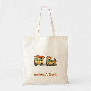 Bolso De Tela Niños del tren azul rojo llamados biblioteca